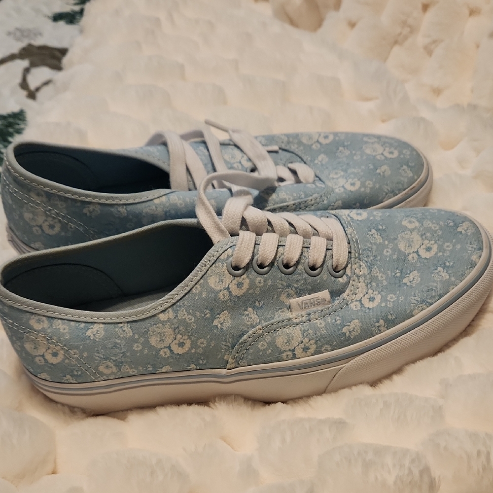 Vans Blue Shoes Blue Floral Sneakers